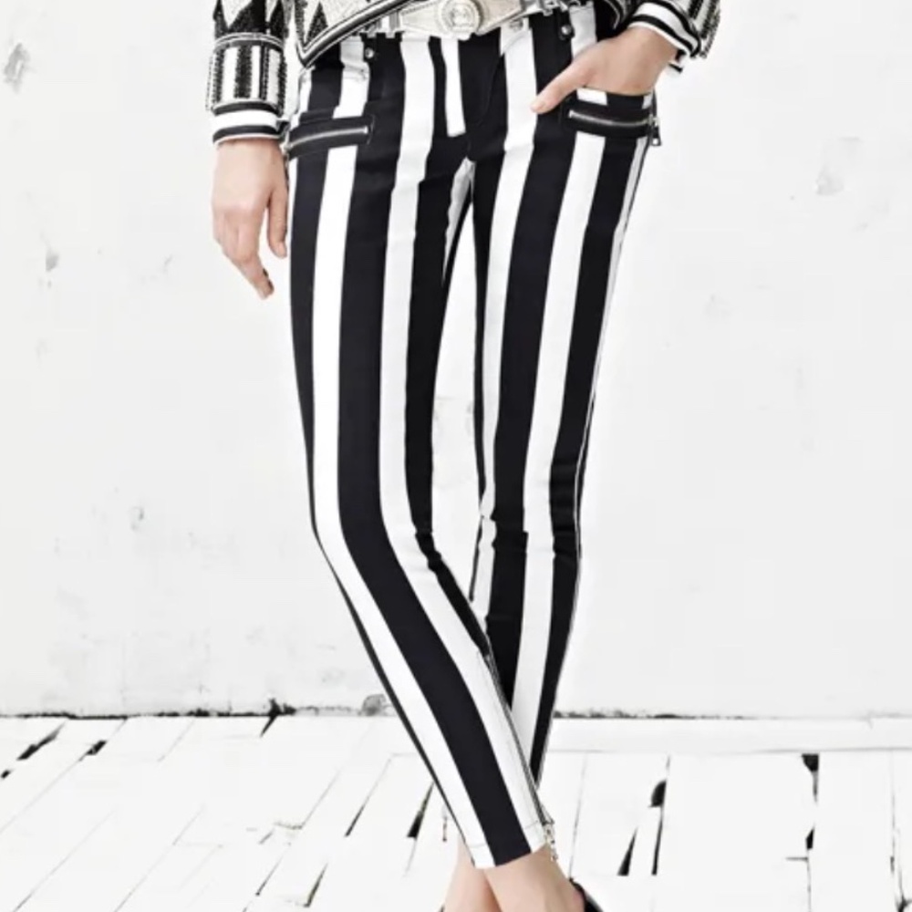 Authentic Balmain Black and White Jeans 2013 Resort Collection